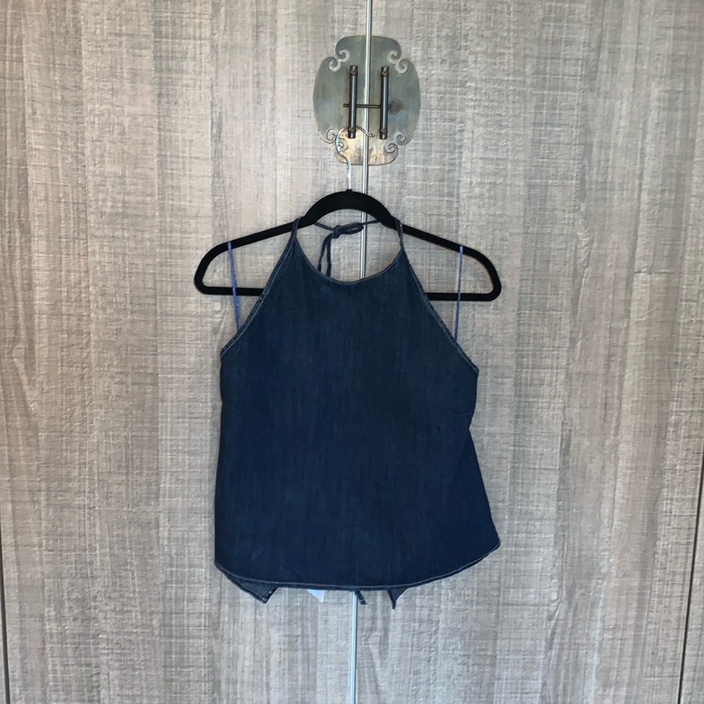Zara Denim Halter Top
